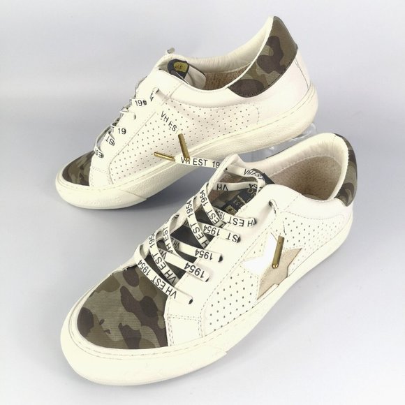 NEW Vintage Havana Sneakers women's 6.5 US White Camo - Picture 1 of 9